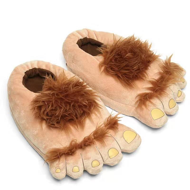 Creative Hobbit Plush Cotton Slippers for Men, Large Size, Home Daily Use, Gift, Thick-Soled, New Style, Warm Shoes Creative Hobbit Plush Cotton Slippers for Men, Large Size, Home Daily Use, Gift, Thick-Soled, New Style, Warm Shoes