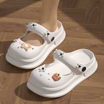 Anti-collision slippers for women summer outdoor wear office indoor and home thick-soled anti-slip EVA hole shoes