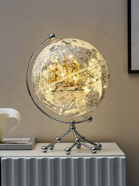 Creative transparent globe TV wine cabinet study office desktop decoration ornaments light luxury high-end home good things