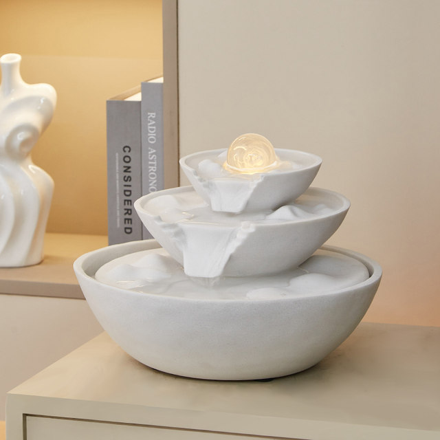 Flowing Water Ornaments, Circulating Water, Modern Light Luxury Living Room Rockery Fountain Landscaping, Shop Tea Room Decorations