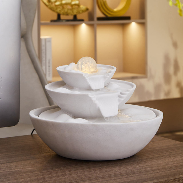 Flowing Water Ornaments, Circulating Water, Modern Light Luxury Living Room Rockery Fountain Landscaping, Shop Tea Room Decorations