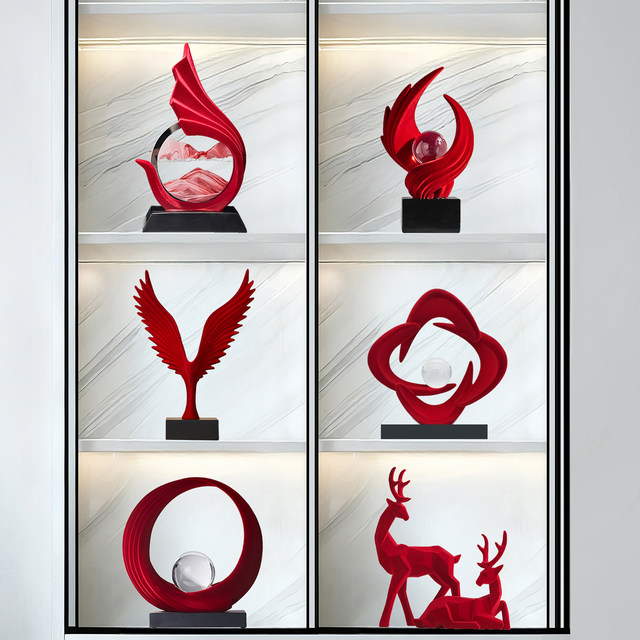 Red ornaments, high-end living room TV cabinet, Christmas decoration, light luxury, high-end entrance hall gift, housewarming gift