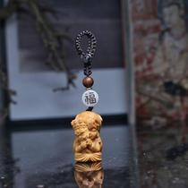 Thuja wood carving Zakiram cute cartoon wooden keychain pendant for girls with good looks and high-end for men