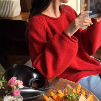 Pullover sweater for women in autumn and winter warm soft and waxy thickened outer sweater loose and lazy style 2024 new hot style