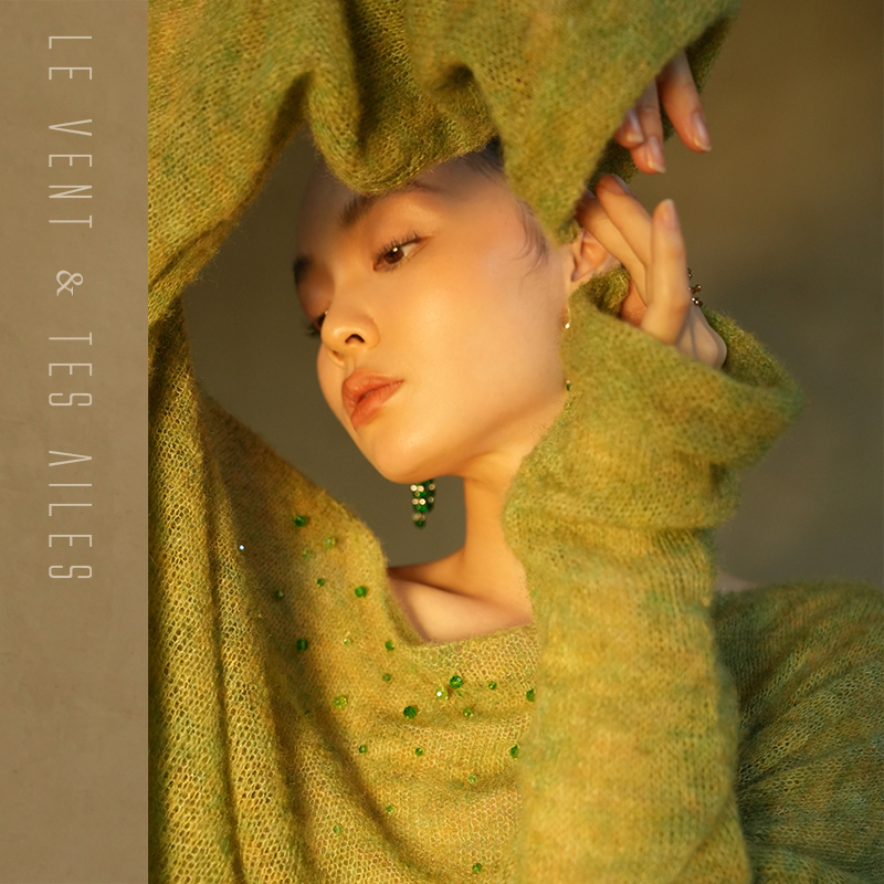 Le Vent&Tes Ailes ·Mint Forest· Elegant Wool Beaded Knit Sweater Fishtail Skirt Suit Le Vent&Tes Ailes ·Mint Forest· Elegant Wool Beaded Knit Sweater Fishtail Skirt Suit