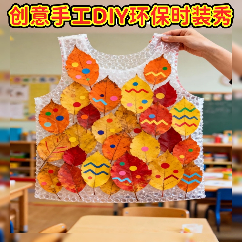 Kindergarten Autumn DIY Eco-Friendly Leaf Clothes and Skirts Creative Parent-Child Activities Runway Atmosphere Materials Kindergarten Autumn DIY Eco-Friendly Leaf Clothes and Skirts Creative Parent-Child Activities Runway Atmosphere Materials