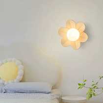 Cream style flower bedroom bedside wall lamp simple childrens room girly atmosphere room background wall lamp eye protection lamp