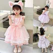 Girls Lina Belle Dress 2024 Summer New Lolita Princess Dress Childrens Summer Style Summer Dress