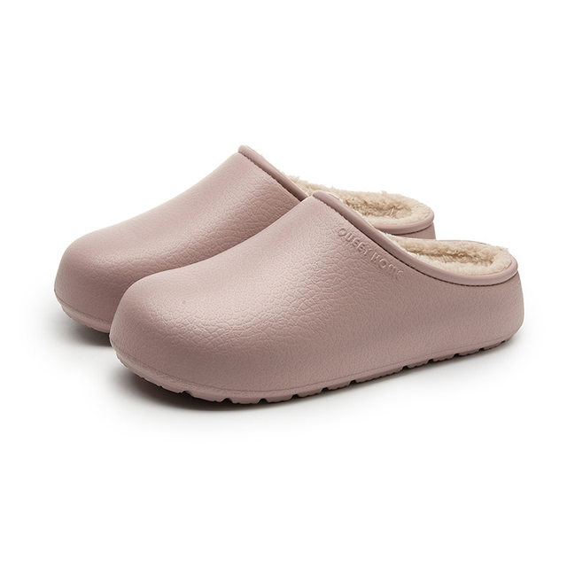 Winter Non-Slip Couple's Birkenstock-Style Cotton Slippers, Eva Odor-Resistant Closed-Toe Slip-On Padded Waterproof Slippers for Men, Warm