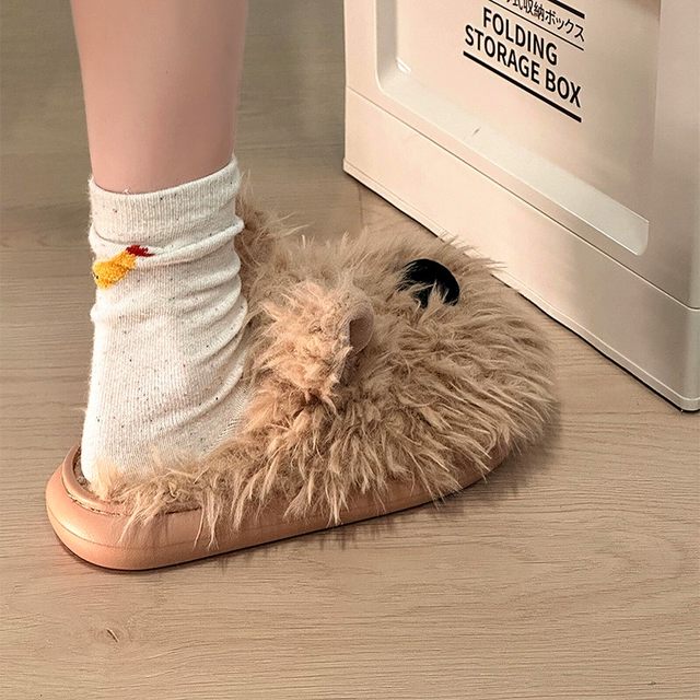 Plush Puppy Slippers Cotton Slippers 2025 New Autumn and Winter Season High-Value Cute Puppy Home Slippers for Women