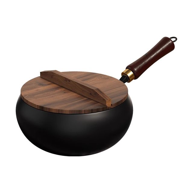 Authentic Traditional Zhangqiu Large Belly Pot for Home Cooking, Non-Coated Non-Stick Frying Pan, New Model Frying Pan, Small Iron Pot for Side Dishes