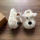 Cartoon Puppy Plush Ear-Shaped Women's Home Cotton Slippers with Soft Soles, Warm Indoor Autumn and Winter Cute Light-Soled Slippers for Men