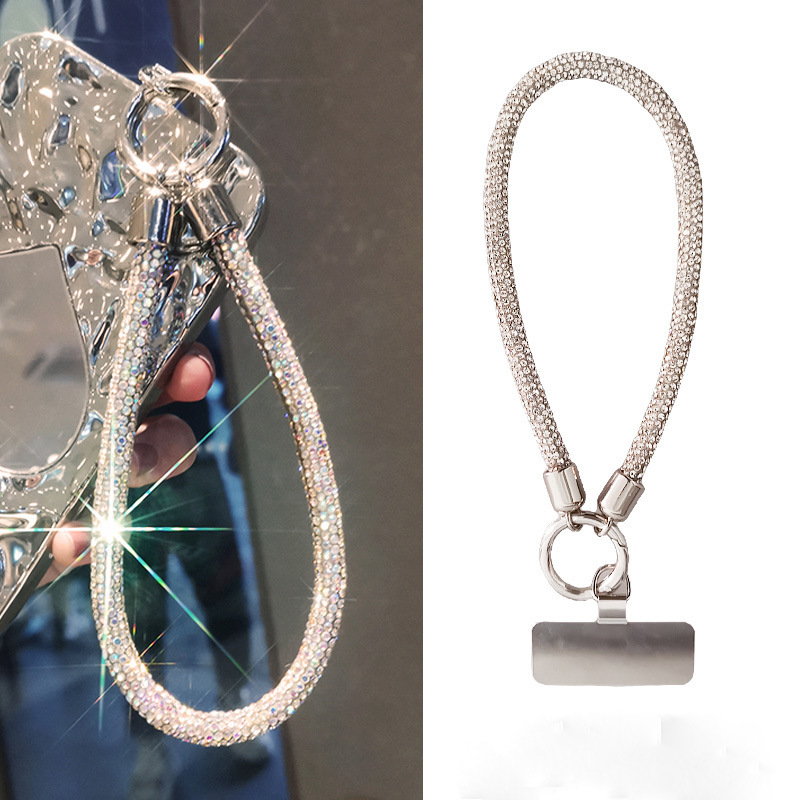 Luxury Rhinestone Phone Chain Wrist Strap for Women, High-End, Fashionable, Universal, Durable