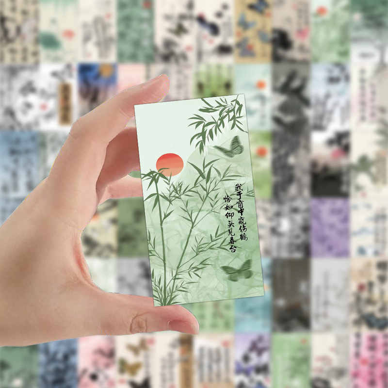 Chinese Style Poster Stickers DIY Phone Case Back Cover Insulated Water Bottle Mini Stickers Decorative Small Patterns Journal Notebook Laptop Adhesive Stickers Student Creative Personalized Stickers