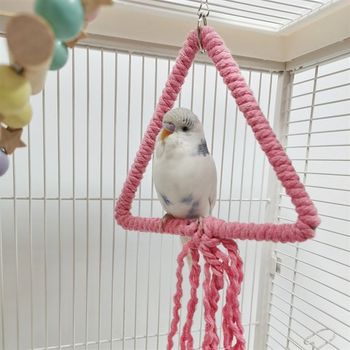 Toys for parrots, triangular swing rings, tiger skin, peony, black phoenix, biting and climbing birdcage accessories