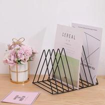Vinyl record storage rack suitable for bookshelf placed on the table CD display rack vinyl record display frame triangle