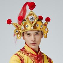 Mulan hat drumming headgear liezi opera Peking opera hat accessories gong and drum hat special forehead props for lion dance team