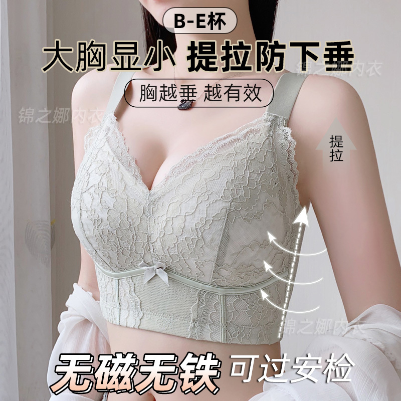 Non-Magnetic, Iron-Free, Ultra-Thin Bra for Women in Electronics Factories, Minimizes Large Busts, Gathers Side Breasts, Prevents Sagging, Demagnetizes, Passes through Security Gates