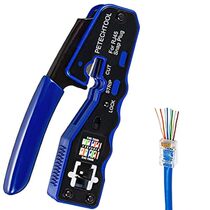 RJ45 Crimp Tool Pass Through Crimper Cutter for Cat6a Cat
