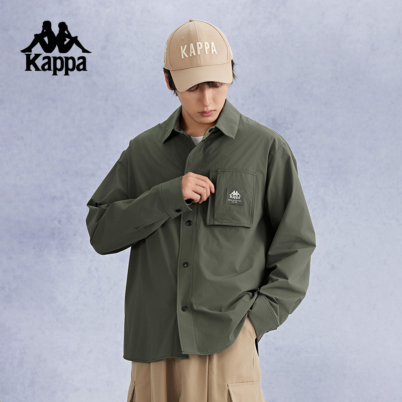 Kappa Retro Style Pure Color Woven Long-Sleeved Shirt Spring and Summer Outdoor Casual Sports Jacket for Men and Women Kappa Retro Style Pure Color Woven Long-Sleeved Shirt Spring and Summer Outdoor Casual Sports Jacket for Men and Women
