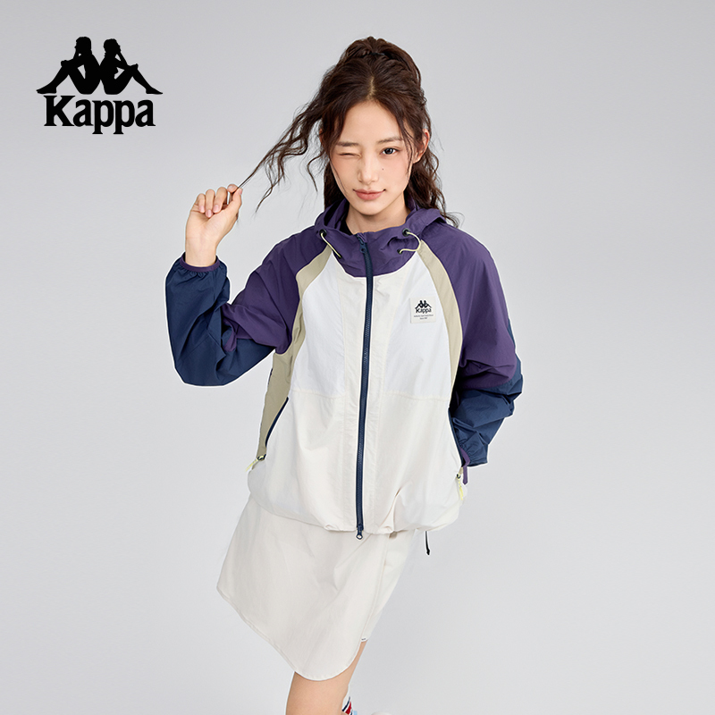 Kappa Back-To-Back Sports Windbreaker Spring New Outdoor Water-Repellent Top Women's Jacket Kappa Back-To-Back Sports Windbreaker Spring New Outdoor Water-Repellent Top Women's Jacket