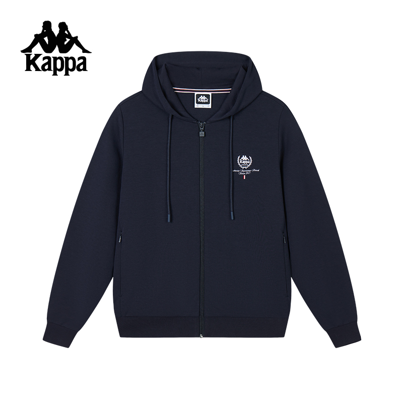Kappa Knitted Cardigan Sweatshirt 2024 New Women's Retro Sportswear Hooded Top Jacket