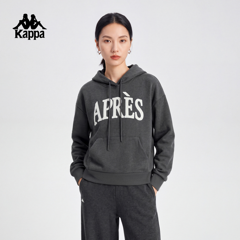 Kappa 2026 Autumn/Winter New Knitted Hooded Sweatshirt Pullover for Women, Can Be Worn Alone or as an Inner Layer