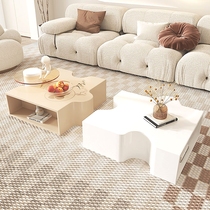 Cream style coffee table living room home small apartment modern simple internet celebrity square coffee table TV cabinet combination white