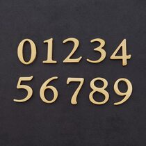 Pure brass house number room number customized high-end home box copper metal English alphanumeric number plate