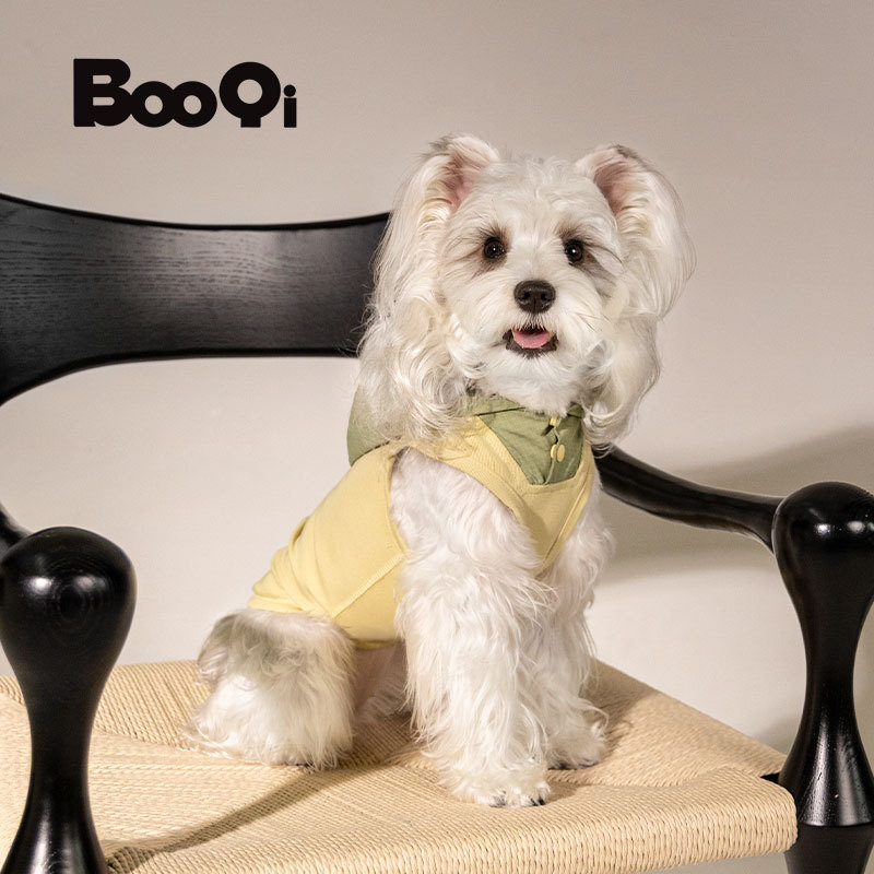 Booqi Dog Sleeveless Hoodie Spring and Summer Sports Fresh High-Elastic Schnauzer Greyhound Bichon Teddy Dog Clothes