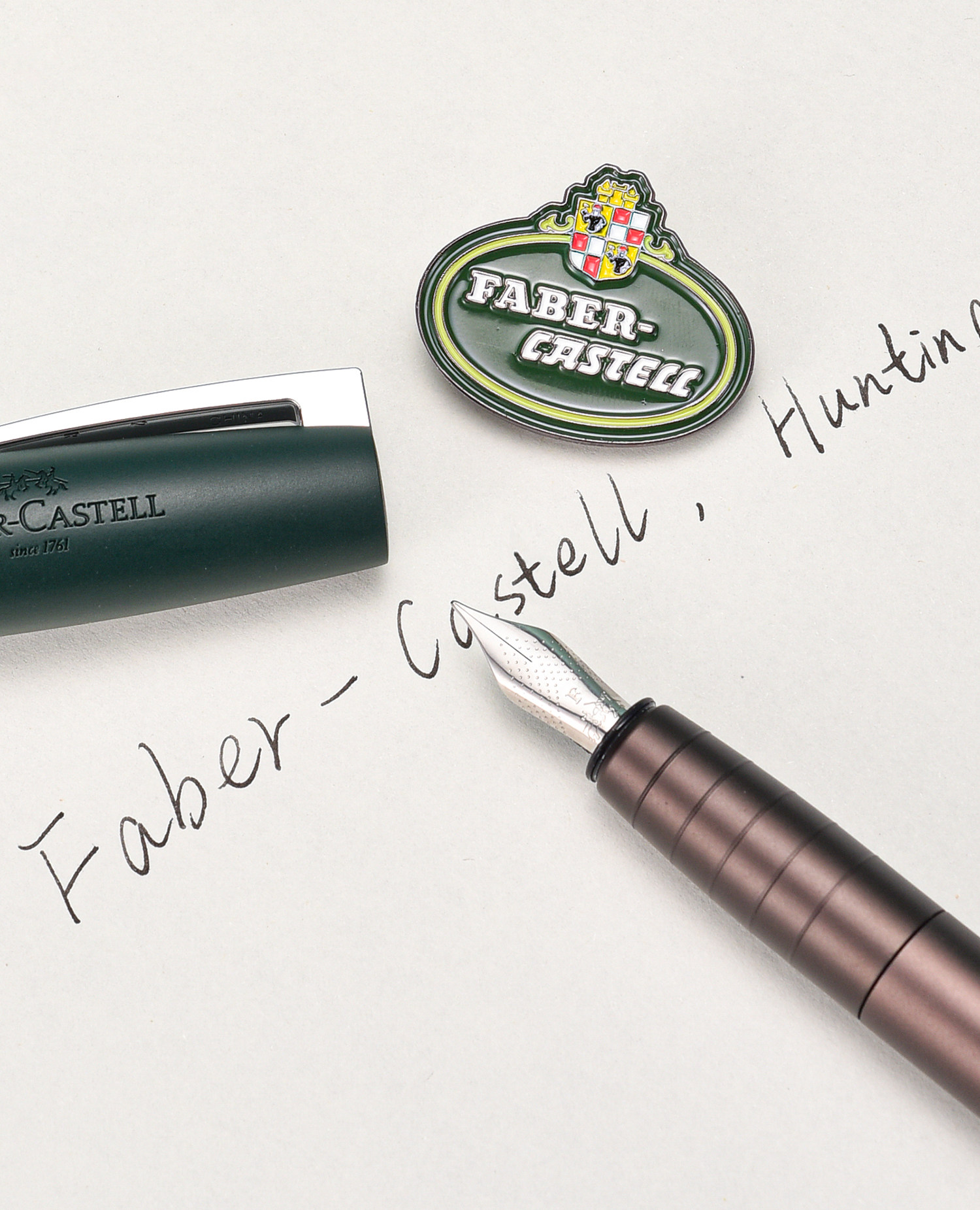 Ручка перьевая graf von faber－castell/德国辉柏嘉 如恩系列钢笔 伯爵狩猎限量礼盒墨水套装枪灰送商务礼书法签字创意颜值 faber/castell