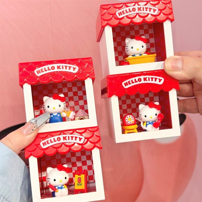 Authentic Hello Kitty Blind Box Fun House Series Desktop Decoration Cute Kt Figurine Authentic Hello Kitty Blind Box Fun House Series Desktop Decoration Cute Kt Figurine