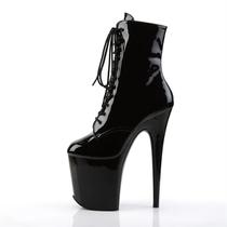 20cm professional EXOTIC pole dance shoes low-cut waterproof patent leather custom poledance heels