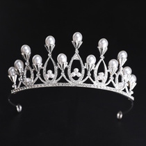 Cross Border Bride Tiara Korean Pearl rhinestone Tiara