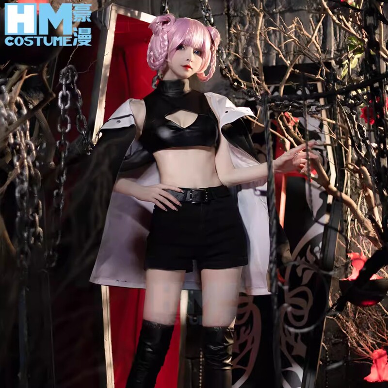 Song of the Night Cosplay Seven Grass Clover Cosplay Costume High-Neck Hooded Black Jacket Vampire Cloak Full Set