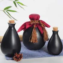 Retro black wine bottle household one pound sealed empty wine bottle ancient style wine bottle half a catty two ounces retro wine bottle