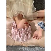 t silk hair care method ~ French style 00% mulberry silk sleeping silk hair cap oil-absorbing womens mask style maternity hat hair cap for one month