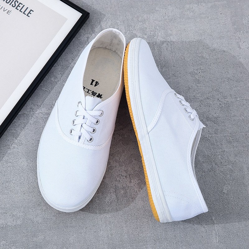 Old Beijing 80S Nostalgic Shoes, White Shoes, White Cloth Shoes, Old-Fashioned White Sneakers, Qingdao White Shoes, Versatile for Women