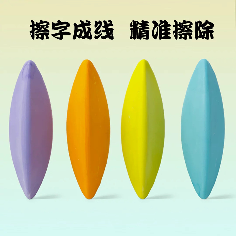 Triangular Eraser with No Debris, Ultra-Clean, Leaves No Marks, Erases Words into Strips, Colorful, High-Efficiency Eraser for Students' Stationery