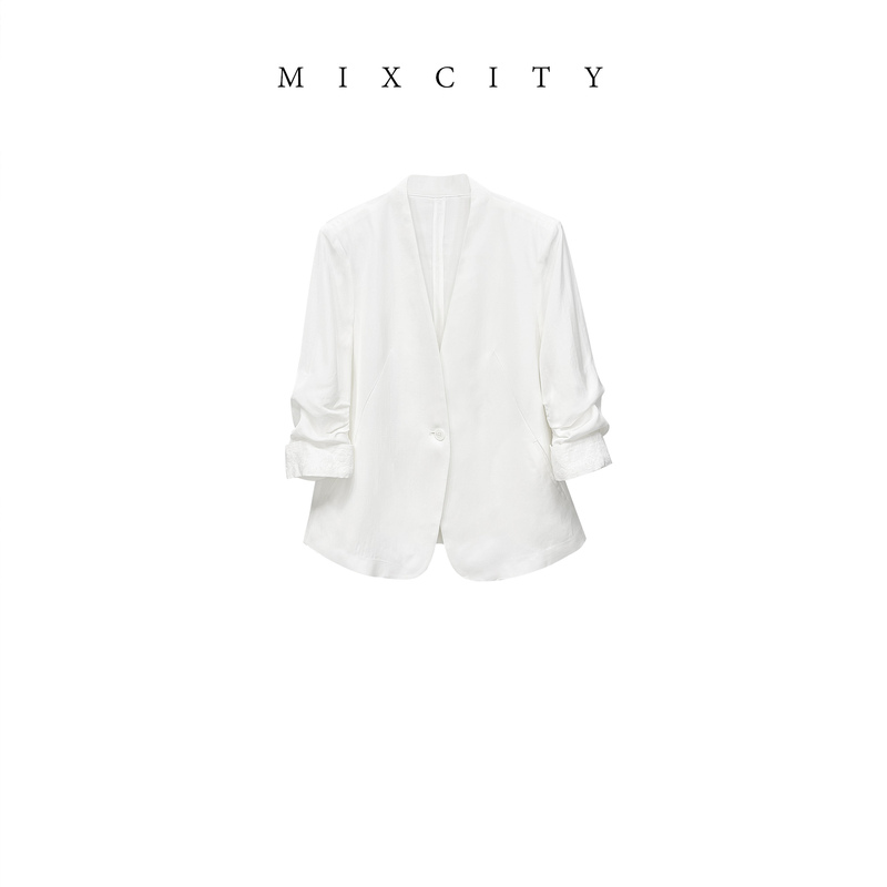 【Mixcity Yannanjia】High-End Custom Suits ◆ Imported Triacetate Elegant Commuter V-Neck Blazer 9852