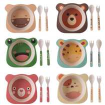 Bamboo fiber creative cartoon childrens Japanese tableware baby meal bowl baby food supplement soup bowl kindergarten mother and baby