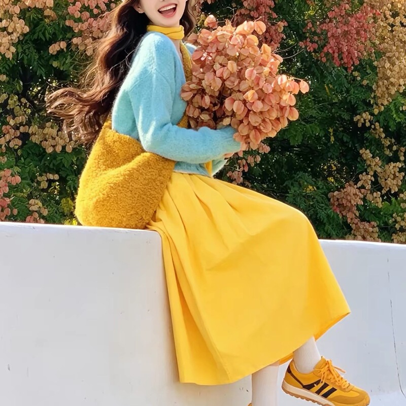 Bright Dopamine-Style Outfit Set Dress for Women, Autumn 2026 New Model, High-Intelligence Style, Elegant Long Dress Bright Dopamine-Style Outfit Set Dress for Women, Autumn 2026 New Model, High-Intelligence Style, Elegant Long Dress