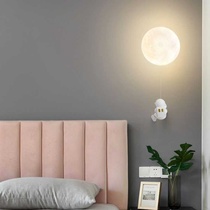 Nordic creative astronaut childrens room lamp bedroom bedside lamp cartoon boy girl background wall lamp