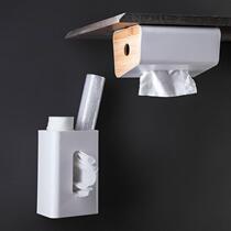 Perforated wall-free tissue box Home creative napkin storage box roll kitchen wall tissue box j