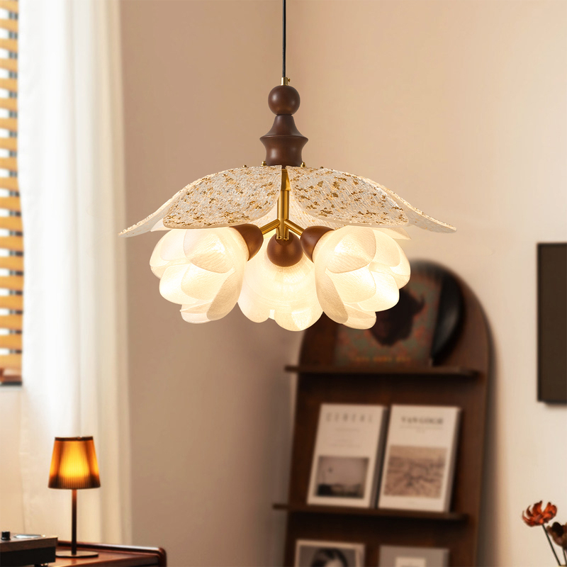 Medieval Style Restaurant Chandelier, French Retro Fabric Bedroom Lamp, Creative Design, Song-Style Aesthetics, Dining Room Table Lighting