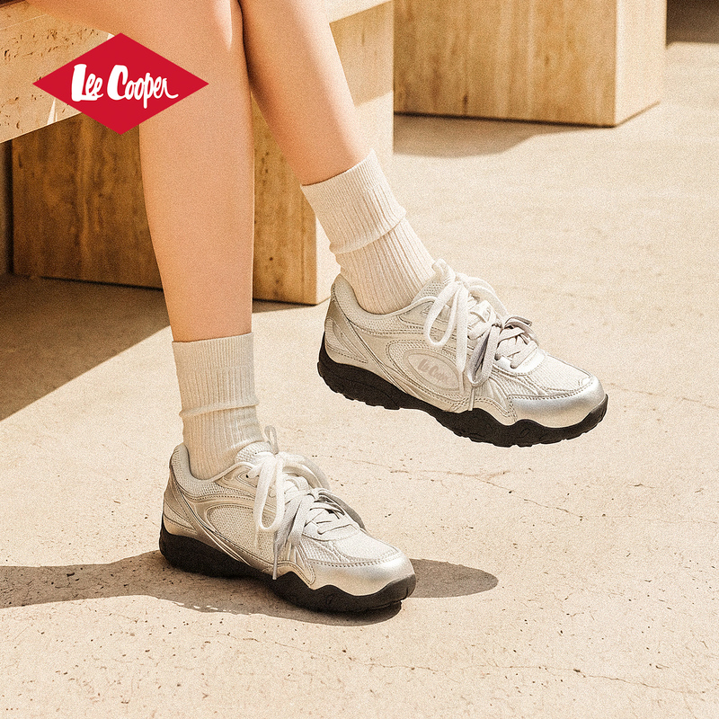 Lee Cooper Turbo Cookie Training Shoes for Women 2026 Super Popular Silver Ballet Style Very Good-Looking Thick-Soled Sneakers Lee Cooper Turbo Cookie Training Shoes for Women 2026 Super Popular Silver Ballet Style Very Good-Looking Thick-Soled Sneakers