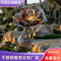 Large stainless steel sculpture manufacturer modern school community park fountain outdoor landscape creative metal ornaments