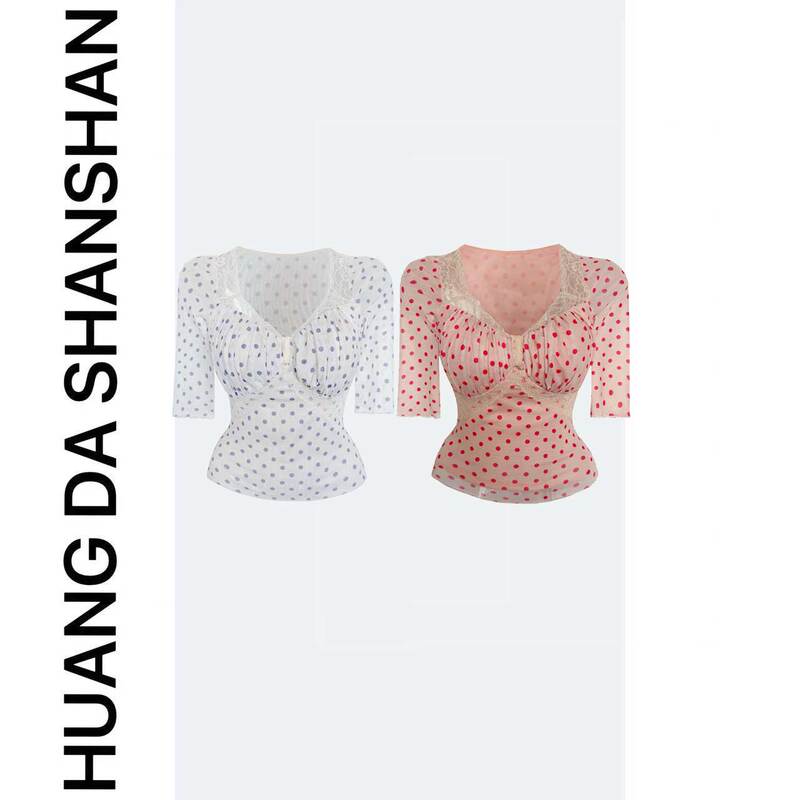 【Huang Da Shanshan Original】Summer New Popular Slimming Floral Fashion Top Lfq16160