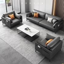 Italian light luxury leather office sofa q coffee table combination set business reception room r lobby reception and customer negotiation