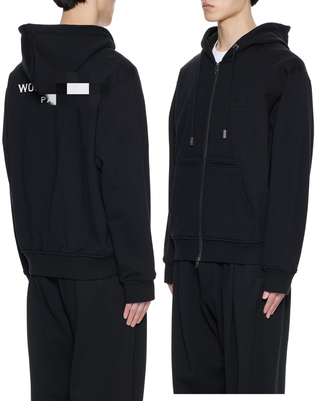 Wym Autumn and Winter 26Ss Trendy Brand Letter Print on the Back Hooded Sweatshirt Couple Casual Double Zipper Cardigan Jacket for Men
